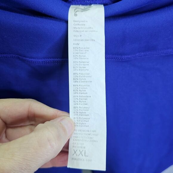 Fabletics Blue High Waisted Mesh Powerhold Leggings Size XXL - Picture 7 of 12